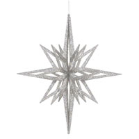 16" Silver 3D Glitter Star