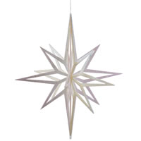 32" White 3D Glitter Star