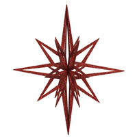 32" Red 3D Glitter Star