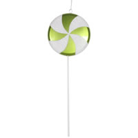 17" Lime Green-White Candy Lollipop