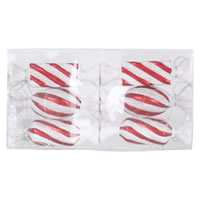 Vickerman 4" Candy Glitter Ornaments 6/Pk