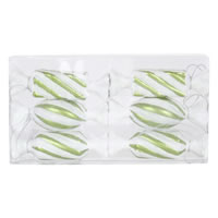 4" Lime-White Candy Glitter 6/Box