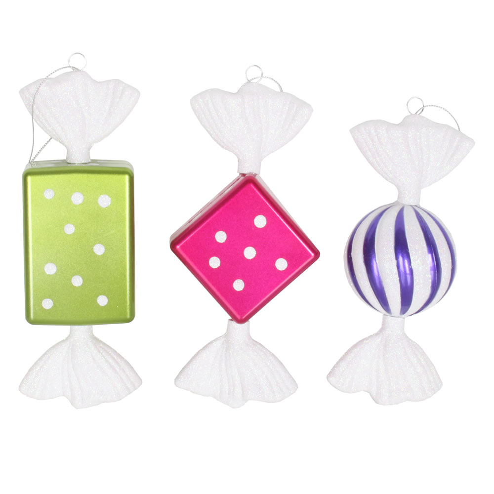 Vickerman 8" Assorted Candy Ornaments 3/Pk