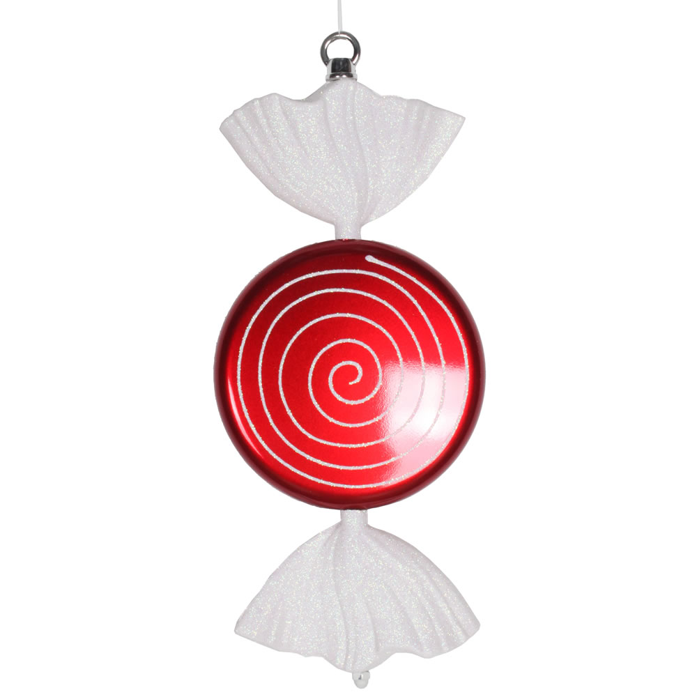 Vickerman Swirl Flat Candy Christmas Ornament