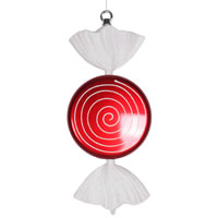 Vickerman Swirl Flat Candy Christmas Ornament