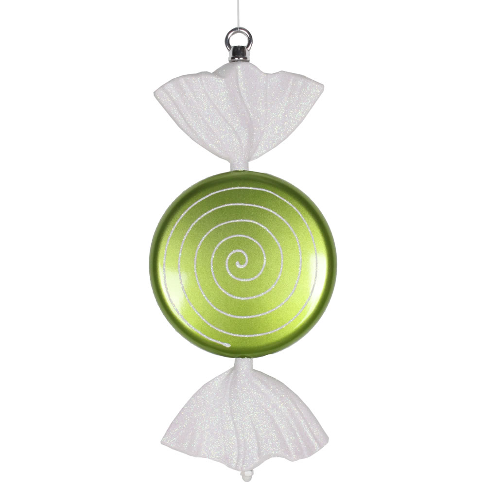 Vickerman Swirl Flat Candy Christmas Ornament
