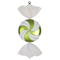 18.5" Lime-White Swirl Candy Glitter