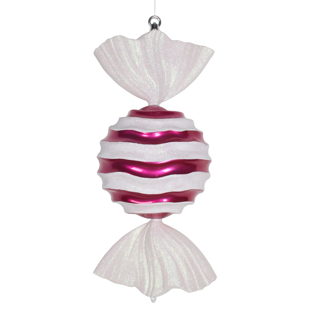 Vickerman 18.5" Striped Wave Candy Christmas Ornament