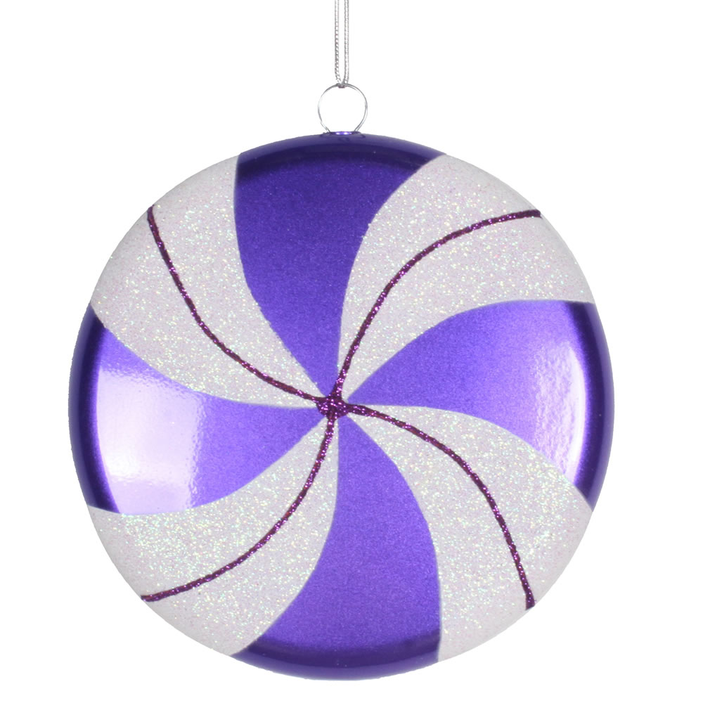 Vickerman 6" Flat Swirl Candy Ornament
