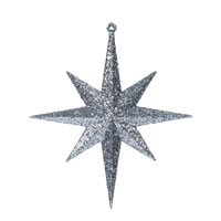8" Pewter Glitter Bethlehem Star 4/Box