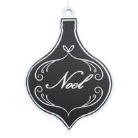 5.5" Black/White Flat Noel Onion 6/Bag