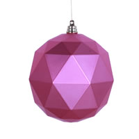 6" Mauve Matte Geometric Ball 4/bag