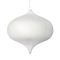 6" White Flocked Onion Ornament 4/Bag