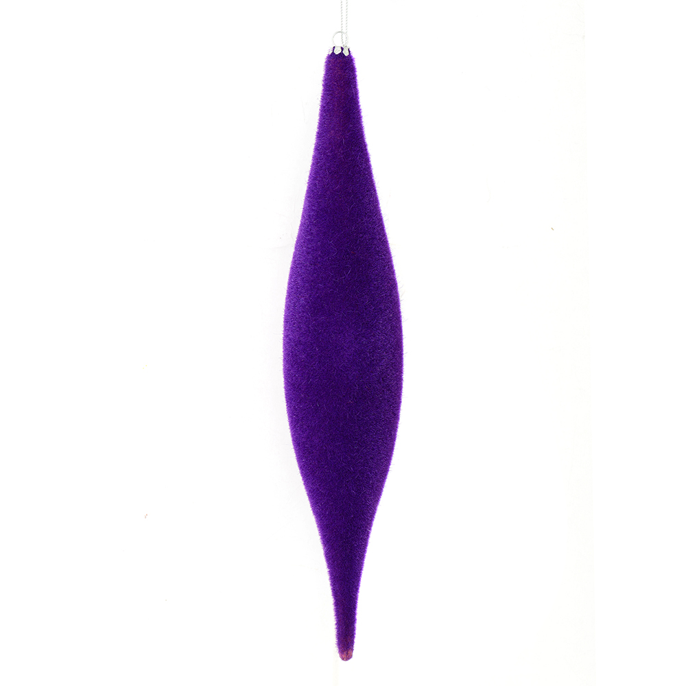 13" Purple Flocked Shuttle Orn 3/Bag