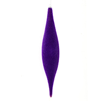 13" Purple Flocked Shuttle Orn 3/Bag