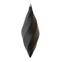 8" Black Matte Swirl Finial 6/Bag
