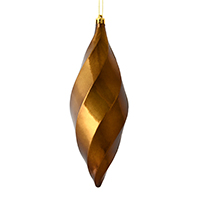 8" Mocha Shiny Swirl Finial 6/Bag