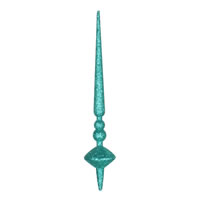 12" Teal Glitter Cupola Finial 3/Bag