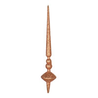 12" Rose Gold Glitter Cupola Finial 3/Ba
