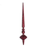 12" Burgundy Glitter Cupola Finial 3/Bag