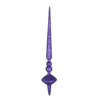 12" Purple Glitter Cupola Finial 3/Bag