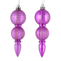 Vickerman 5" Glitter Finial Ornament Assortment
