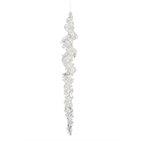 10" Clear Icicle w/ Silver Glitter 6/Bag