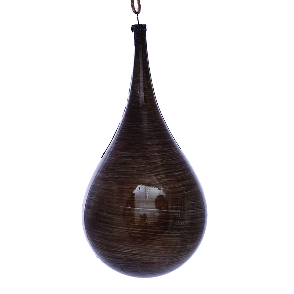 Vickerman 4" Wood Grain Teardrop Christmas Ornament