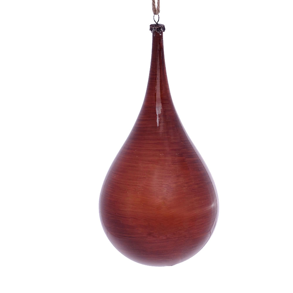 Vickerman 4" Wood Grain Teardrop Christmas Ornament