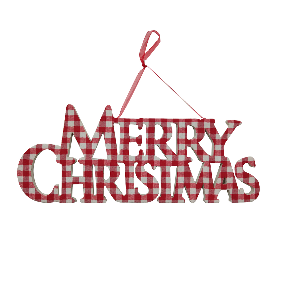 Vickerman Plaid Merry Christmas Christmas Ornament, 3/bag