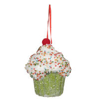 4.5" Lime Cupcake Ornament 2/bag