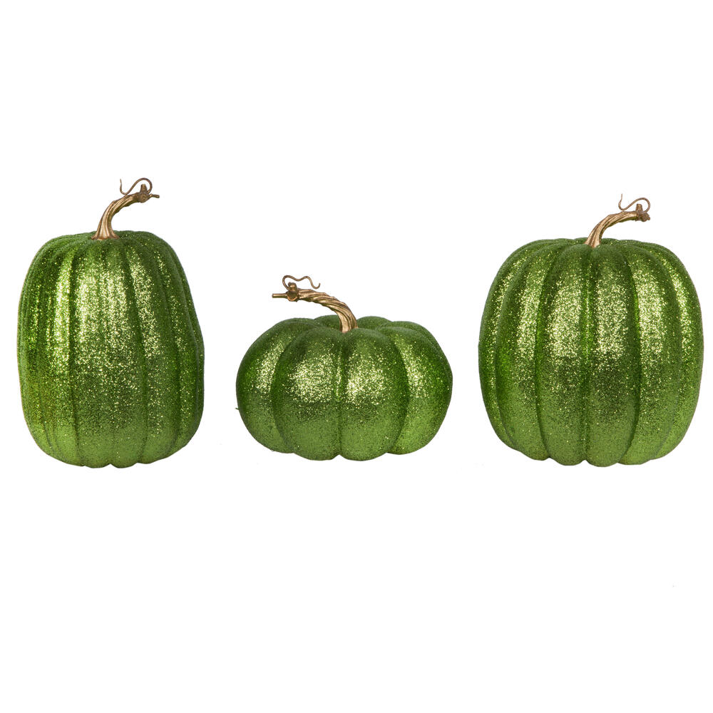 Vickerman 8" Glitter Pumpkins Assorted Set