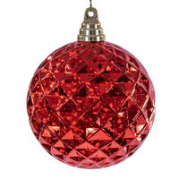 4.75" Red Diamond Mercury Orn 4/Bag