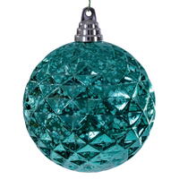 4.75" Teal Diamond Mercury Orn 4/Bag