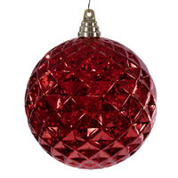 6" Red Diamond Mercury Orn 2/Bag