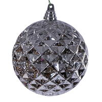 6" Silver Diamond Mercury Orn 2/Bag