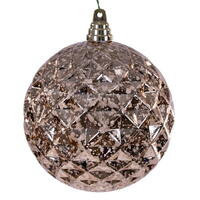 6" Rose Gold Diamond Mercury Orn 2/Bag