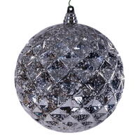 8" Silver Diamond Mercury Ornament