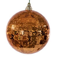 4" Burnish Orange Mirror Mercur Orn 6/Bg