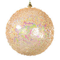 6" Champagne Iridescent Bead Ball 2/Bag