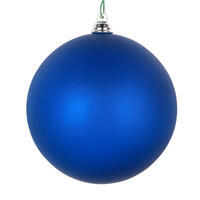 4" Blue Clear Matte Ornament 4/Bag