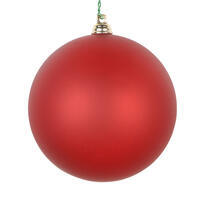 4" Red Clear Matte Ornament 4/Bag