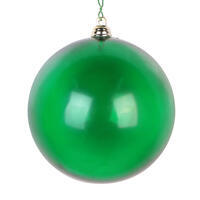 4" Green Clear Ornament 4/Bag