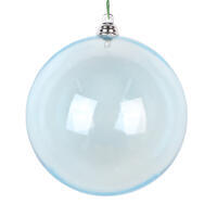 4" Baby Blue Clear Ornament 4/Bag
