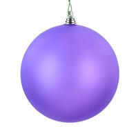 4" Purple Clear Matte Ornament 4/Bag