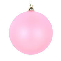 4" Pink Clear Matte Ornament 4/Bag