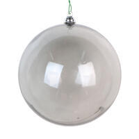4.75" Silver Clear Ornament 3/Bag