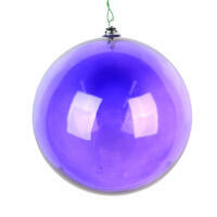 4.75" Purple Clear Ornament 3/Bag
