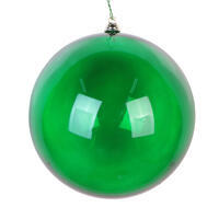 6" Green Clear Ornament 2/Bag