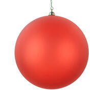 6" Orange Matte Clear Ornament 2/Bag